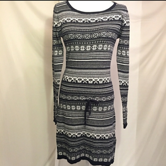 ALPACA FAIR ISLE LONG SLEEVE SWEATER DRESS SMALL - Picture 3 of 9